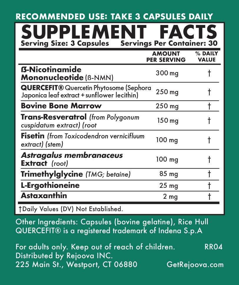 Rejoova Repair Supplement Facts